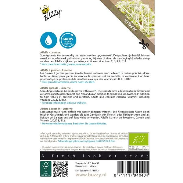 Alfalfa BIO Spruitgroente 2 Alfalfa BIO Spruitgroente - Afbeelding 2