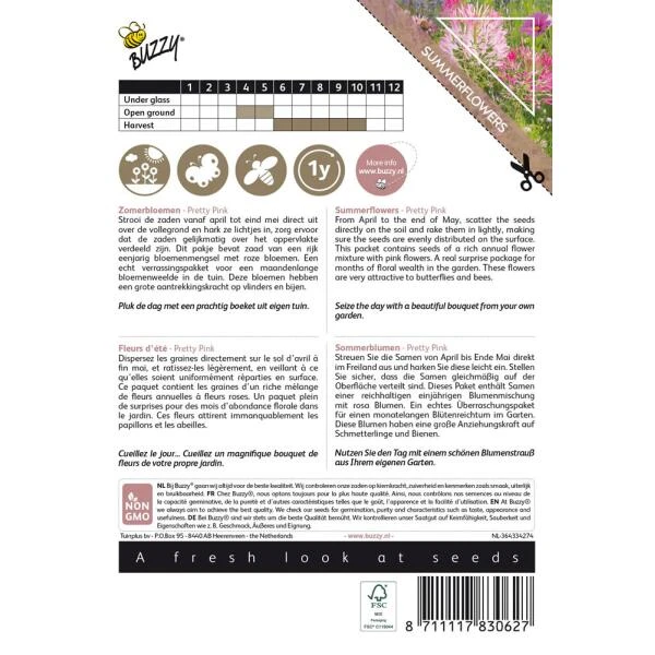 Zomerbloemen Pretty Pink 2 Zomerbloemen Pretty Pink - Afbeelding 2
